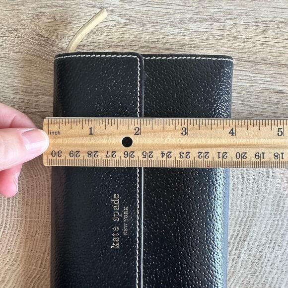 Kate Spade Long Trifold Black Leather Wallet - Picture 16 of 16